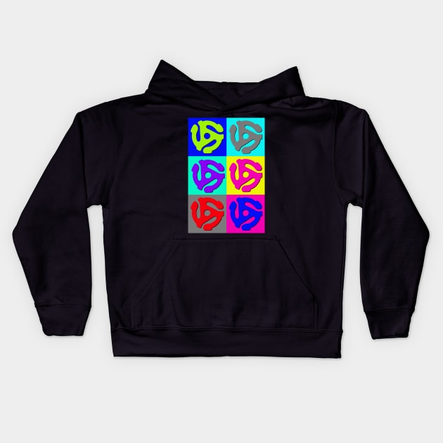 Retro Pop Art 45 RPM Adapters DJ art Kids Hoodie by LittleBean